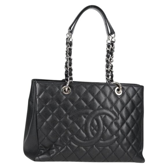 CHANEL Matelasse COCO Mark Chain Bag Grained Calf Skin Black Silver CC Auth ... - Picture 1 of 16